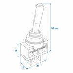 Toggle switch LED red 12V-max. 20A
