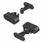 Door catcher with flexible clamp black 2-part
