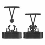 Door catcher with flexible clamp black 2-part