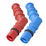 Hose nozzles with O-ring for 10/12 mm hoses red + blue