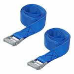 Lashing strap blue with quick-release fastener 2x 2.5 meters
