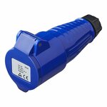 CEE counter plug 16A fixed housing blue