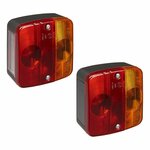 Rear light 4 functions 98x104mm incl. bulbs