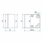 Rear fog light 75x85mm