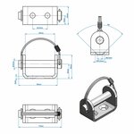 Flap hinge holder 12mm SPP UZ-02A V.1