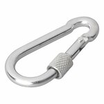 Carabiner metal 6x60mm with screw lock 2 pieces