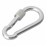 Carabiner metal 6x60mm with screw lock 2 pieces