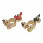 Battery terminal clamp set (+) and (-) with wing nut red/black
