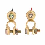 Battery terminal clamp set (+) and (-) with wing nut red/black