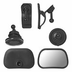 Interior mirror with suction cup and clip