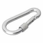 Metal snap hook 8x80 mm with screw closure 2 pieces