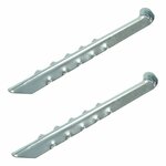 Tent peg 30cm metal ribbed 2 pieces in polybag