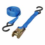 Tension strap blue with ratchet + 2 hooks 5 meters