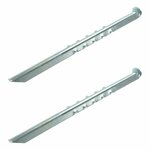 Tent peg 40cm metal ribbed 2 pieces in polybag