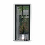 Door fly screen with magnetic closure