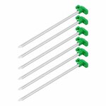 Tent peg 25cm metal with plastic hook 6 pieces in polybag