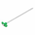 Tent peg 25cm metal with plastic hook 6 pieces in polybag