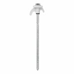 Tent peg 20cm metal screwable with plastic hook 6 pieces in polybag