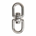 Swivel lock 8mm, A4 stainless steel AISI 316, eye/eye, 2,500 daN