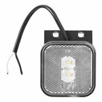 Marker light 12/24V white 65 x 65 mm LED with holder