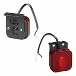 Marker light 12/24V red 65 x 65 mm LED with holder