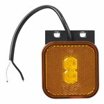 Side marker light 12/24V orange 65 x 65 mm LED with holder