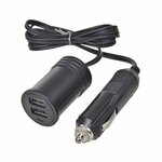 Extension cable 1M with USB charger 2-way type A 12V/24V
