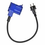 Adapter cable 40cm from Schuko plug to angled CEE counter plug + Schuko socket
