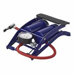 Foot pump double cylinder with pressure gauge