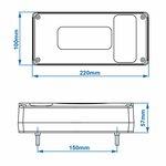 Rear light 6 functions 215x100mm left