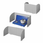 Cooking windshield 3-piece steel foldable + extendable 32/62 x 28.5 x 25 cm