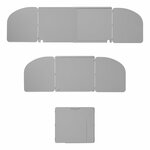 Cooking windshield 3-piece steel foldable + extendable 32/62 x 28.5 x 25 cm