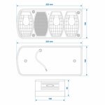 Rear light 6 functions 222x100mm left