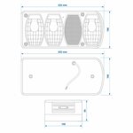Rear light 6 functions 222x100mm right