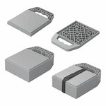 Stackable base plates with handle - set of 4