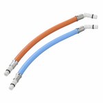 Flexible hose connection 25 cm red + blue 45 grommet in polybag