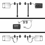 Caravan mirror flat glass 440 x 110 x 160 mm with blind spot mirror