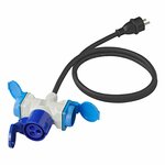 Adapter cable 150cm 3x1.5mm² from Schuko plug to 1xCEE + 2xSchuko socket