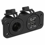 Installation kit: DIN socket + USB port double type A 2x2100mA