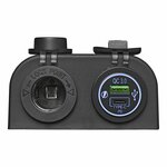 Surface-mounted kit: 12V socket + USB fast charger type A + C 2-way 3A