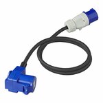 Extension cable 150cm 3x2.5mm² from CEE plug to angled CEE plug + Schuko socket