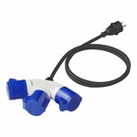 Adapter cable 150cm 3x1.5mm² from Schuko plug to 3xCEE
