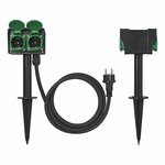 Garden spike Schuko 4-way 2M 3x2.5mm²