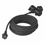 Schuko socket 3-way 10M 3x 1.5 mm²