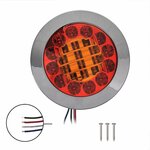 Rear light 3 functions 122mm 24LED chrome