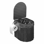 Foldable toilet with lid