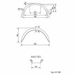 Mudguard metal half round 13 inch (1968)