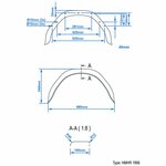 Metal mudguard angular 13 inch (1966)
