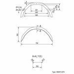 Mudguard metal angular 14 inch (2075)