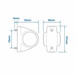 Width light 12/24V red/white 101x82mm LED